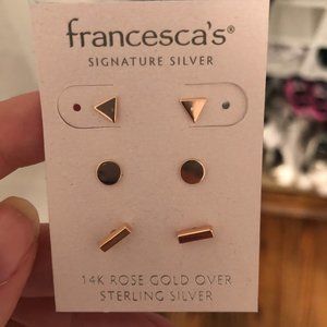 14k rose gold over sterling silver earrings
